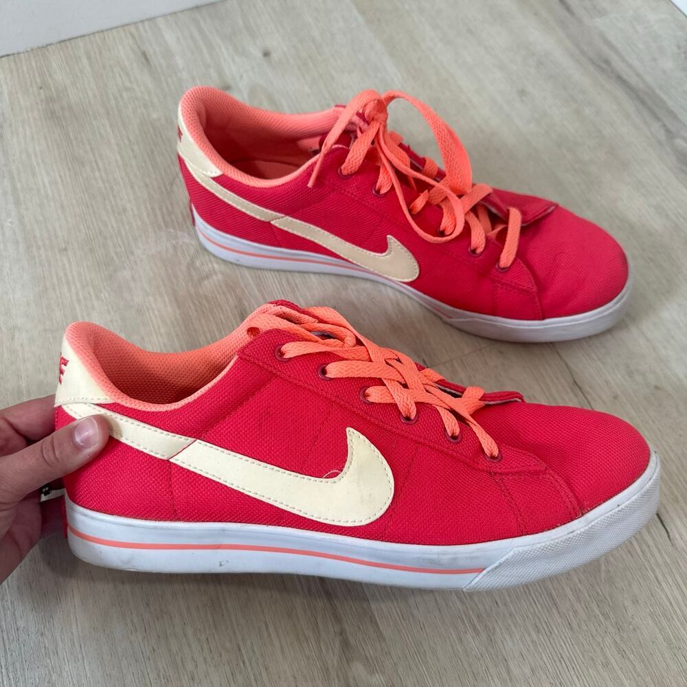 Nike Sweet Classic Canvas Sneakers Bright Coral Pink Low Top Shoes Size 12